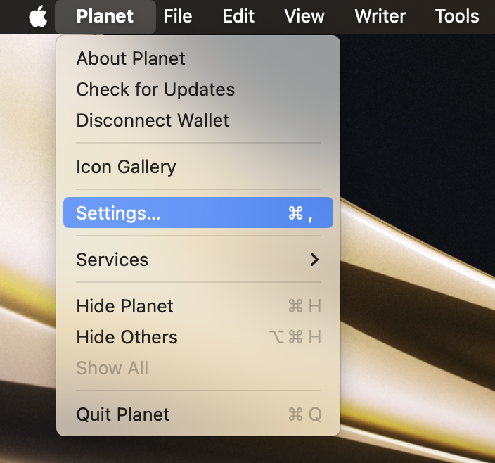 planet-settings